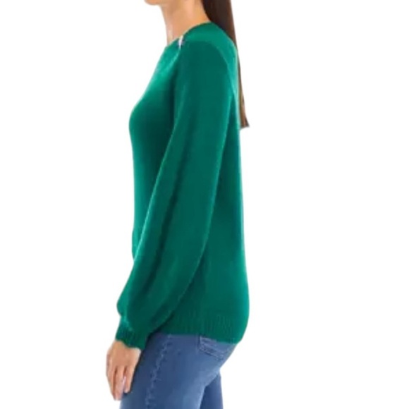 Crown & Ivy Button Shoulder Green Pullover Sweater Size XXL 20 - Picture 4 of 9
